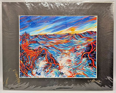 Susan Benay „Pele’s Dream“ Signed Art Print Hawaii Colors on Fire Matted 11×14