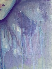 Purple And Gray Jester Fantasy Painting On 12×16 Canvas Board
