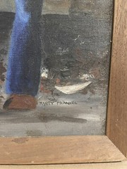 Vintage Marty Frankel Artwork Painting Social Realism Expressionism Somber