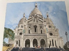 Sacre-Coeur Basilica, Paris, France/Orig W/C / 10″x14″/Mimi Davis, Artist