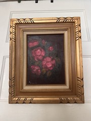 Original Oil Painting Pink Magenta Roses Singed ‘79 Excellent Condition Framed