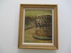 ALFONSO TIRADO OIL PAINTING ANTIQUE HISTORIC SITE MEXICO ICONIC RELIC LANDMARK