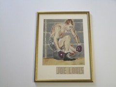 VINTAGE JOE LOUIS PAINTING BOXING RING BOXER ANTIQUE AMERICANA LIVINGSTON OLD