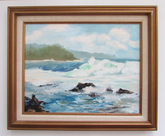 Todd Scholz Hawaiian Ocean Landscape/Seascape Kauai Hanamaulu Bay Oil Painting