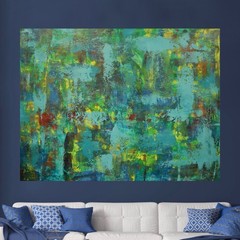 Mark Little Original Giant Canvas Painting 84”X62” (7 Foot) Abstract Modern XL