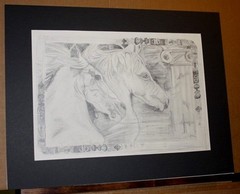 Call of the Wind by Dhanya Nair Graphite Pencil Drawing Horse Decorative matted