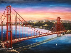 Golden Gate Bridge – #1, 36×48 – 100% Hand painted Oil Painting on Canvas