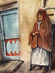 Mark Engelien Original Watercolor Painting 2021 Southwest Pueblo Architecture