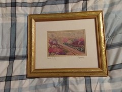Vintage „Garden Fantasy“ Pastel Painting Drawing Barbara Pappendick GC