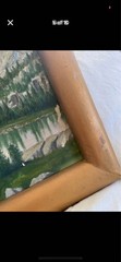 Antique Mount Shasta, California Mountain Painting 22×15 inch frame