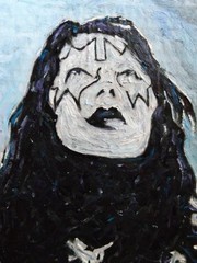 ONE AND ONLY ACE KISS Frehley original 8×10 card panel oil painting by Crowell