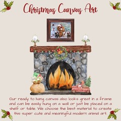 Poodle Dog Canvas .75″ Personalized Digital Painting Christmas NWT