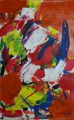 John Little Signed Abstract Expressionist Oil Painting on Canvas – American Art