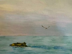 Acrylic Painting on Canvas, Michael Li, Acadia Ocean Side Morning, 16 in X 20 in