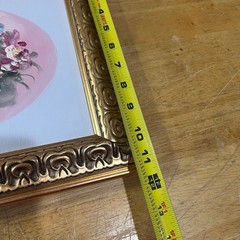 Vtg P. Keeling Signed Floral Oil Painting Impasto Peonies Gold Frame 12×10