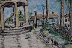 Original Hecto Vidal Oil Painting Glorieta Parque Guanajay Pinar Rio, Cuba 14×11