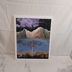 Psychedelic „Magic Moon“ By Edwin John Oil Painting Black Canvas Framed 2026