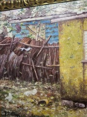 “Shelter” Original Painting By Robert Armstrong In Gilded Frame 20×24