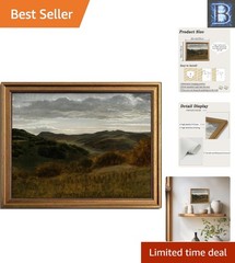 Moody Countryside Vintage Wall Art – Gold Framed 8×10