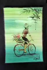 Mid Century Asian Oriental Watercolor Rice Paper Signed 12.5″x 8.5″