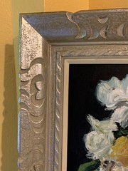Framed Rose Impressionist Oil Painting Vintage Suzuki Japanese Manet
