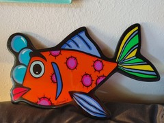 Olga Londono Art Large Fish With Bubbles Wall Decor