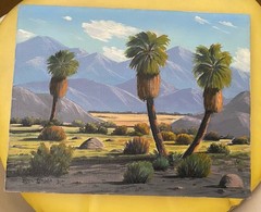 Bill Hager Listed Palm Springs Desert Landscape California Oil Painting 1969 Art