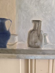 Oil on Canvas Original Mireille Besson (1931 “ Showcase Aux Three Object 2004