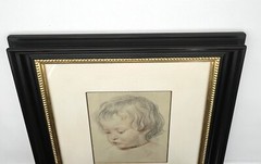 Peter Paul Rubens – Face Of A Baby- Framed/Signed 20 X 23 Nicolas Rubens Aged 2y