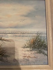 Vintage Oil Paintings Signed L. Marcus Seascape Framed (2 paintings) Beach Ocean