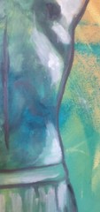 Male torso, bodybuilding on canvas, painted male torso, art