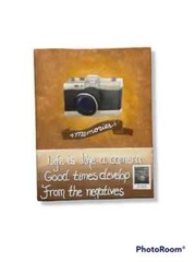 Medium 11″ x 14″ Acrylic Painting on Canvas of a Vintage Camera and Quote