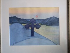 Original Watercolor Painting Signed Dianne Sutter 42x31cm Framed Spiritual Art