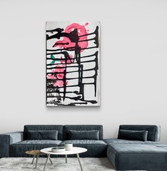 MER ORIGINAL ACRYLIC INK ABSTRACT 6X8.5 PAPER ART