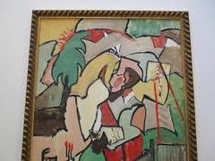 Mid Century Painting Abstract Cubism Modernism Expressionism Signed Peterson