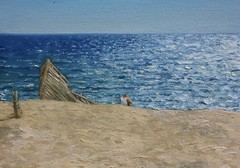 MQ1508 100% Handmade Painted Seascape Boat Oil Painting Canvas Wall Art