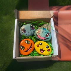 Hand-Painted Rocks/ garden Stones set of 4 Pokémon inspired pikachu charmander