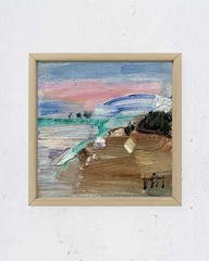 Lake No. 19 4×4 original oil painting impressionist landscape fine art