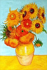 Quality Hand Painted Oil Painting, Repro Van Gogh Twelve Sunflowers 24x36in