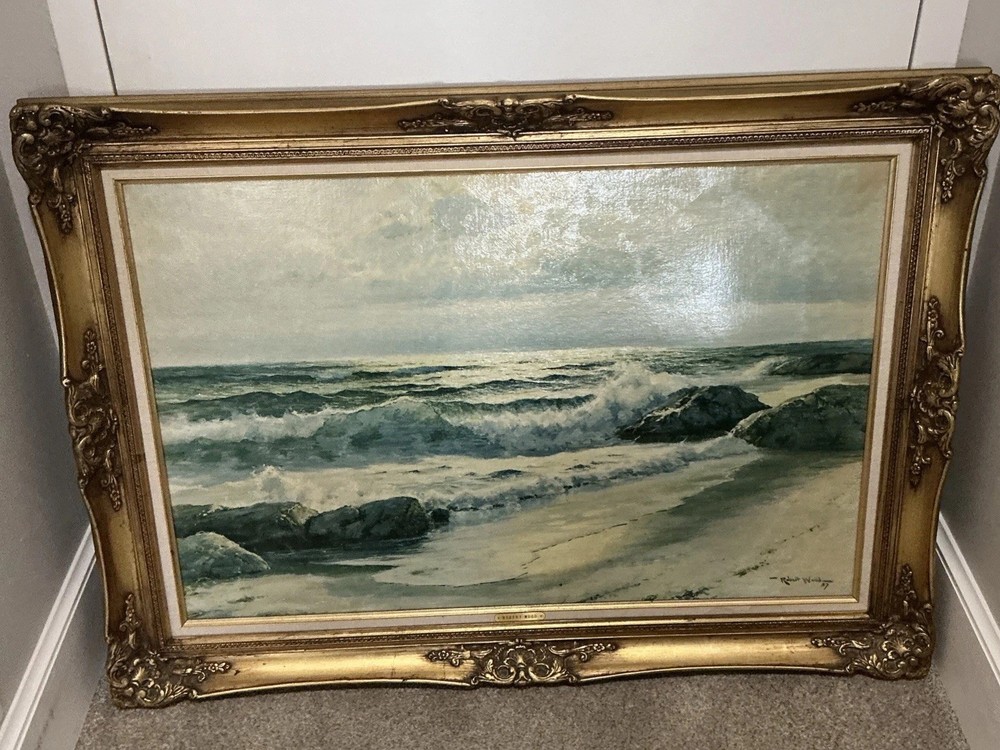 ROBERT WOOD OIL on CANVAS Beautifully Mounted in Museum Grade Frame 24×36