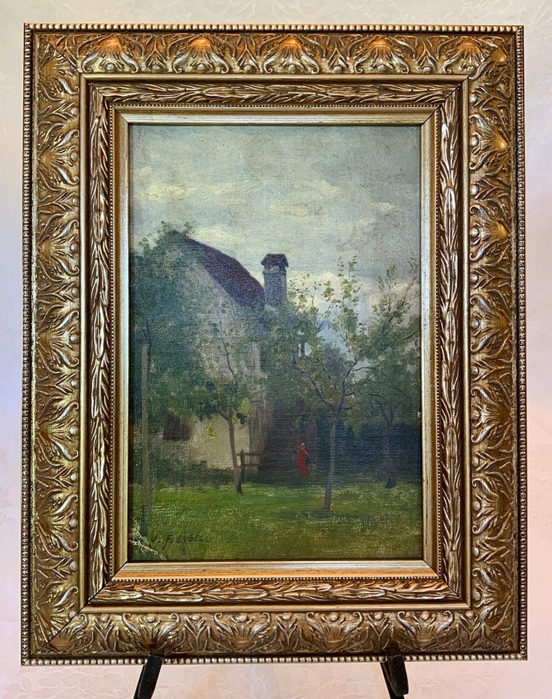 Johann Friedrich Engel Oil on Panel Painting (1870-1921) German Original
