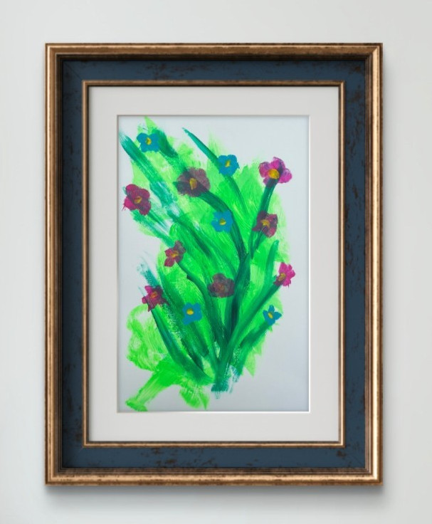 Messa Art- Wildflowers 3- 12×16 Abstract Impressionism Original Art on Paper