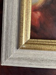 Vintage Horse Oil Painting Framed Gold French Country Style Small OOAK Original