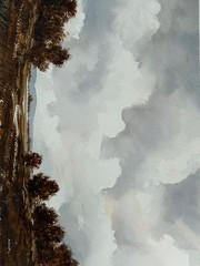 Autumn Trees Landscape 12 1/4 x 17 Watercolor Painting-William Senior
