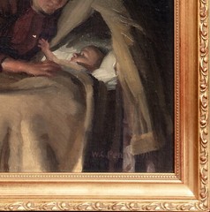 1911 Edwardian Mother & Baby Interior Portrait WILLIAM CHARLES PENN (1877-1968)