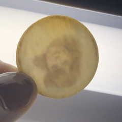 VTG Antique 1 1/16” Round Portrait Painting Little Girl Material Unknown