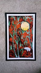 Original Spray Paint Art – Moonlight night 14in x 22in / Poster board