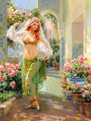 Beautiful belly dancer Oil Painting HD Giclee Wall art Printed on canvas L2989