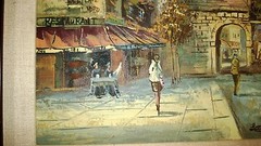 Oil Painting of „Lovely Citiscape“ Double Framed,Signed