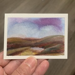 ACEO 3.5×2.5 Original Miniature Art Landscape Painting Watercolors Nature